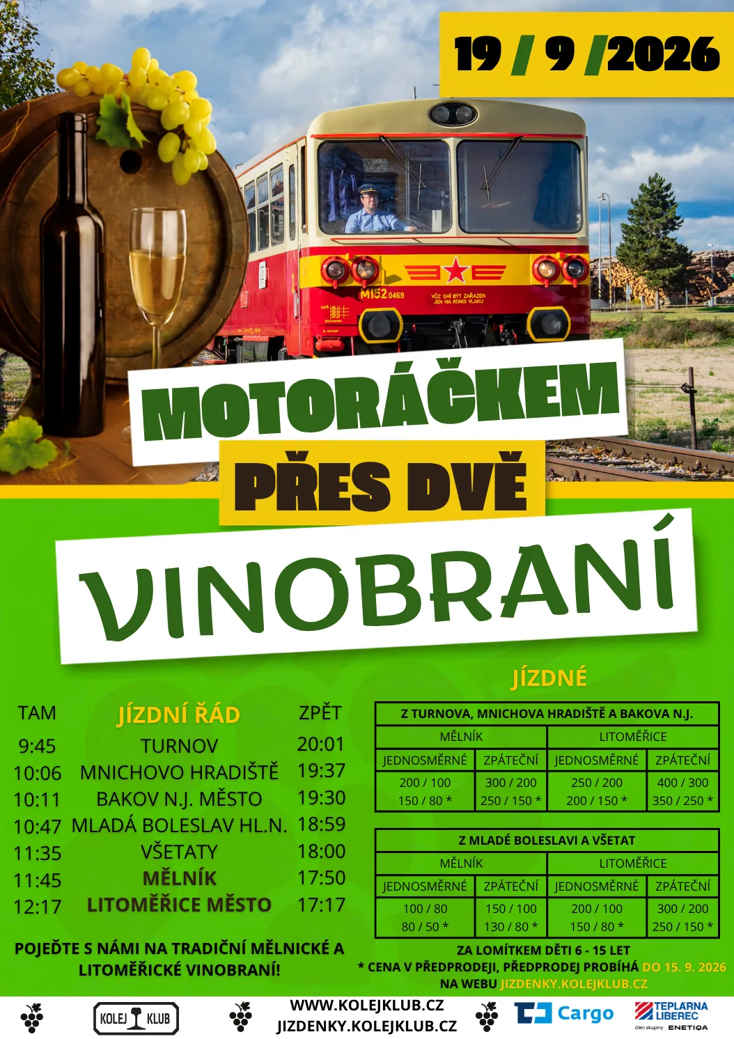 Plakát: Motoráčkem přes dvě vinobraní