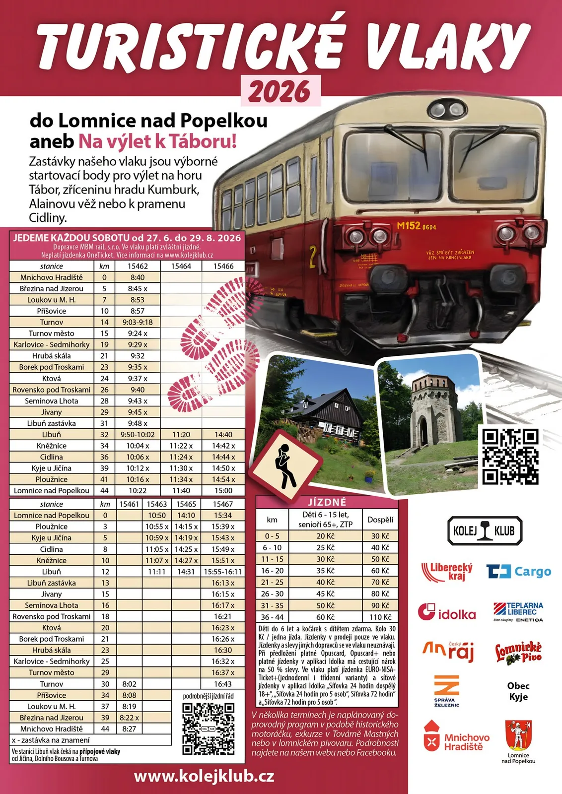 Plakát: Turistické vlaky do Lomnice nad Popelkou