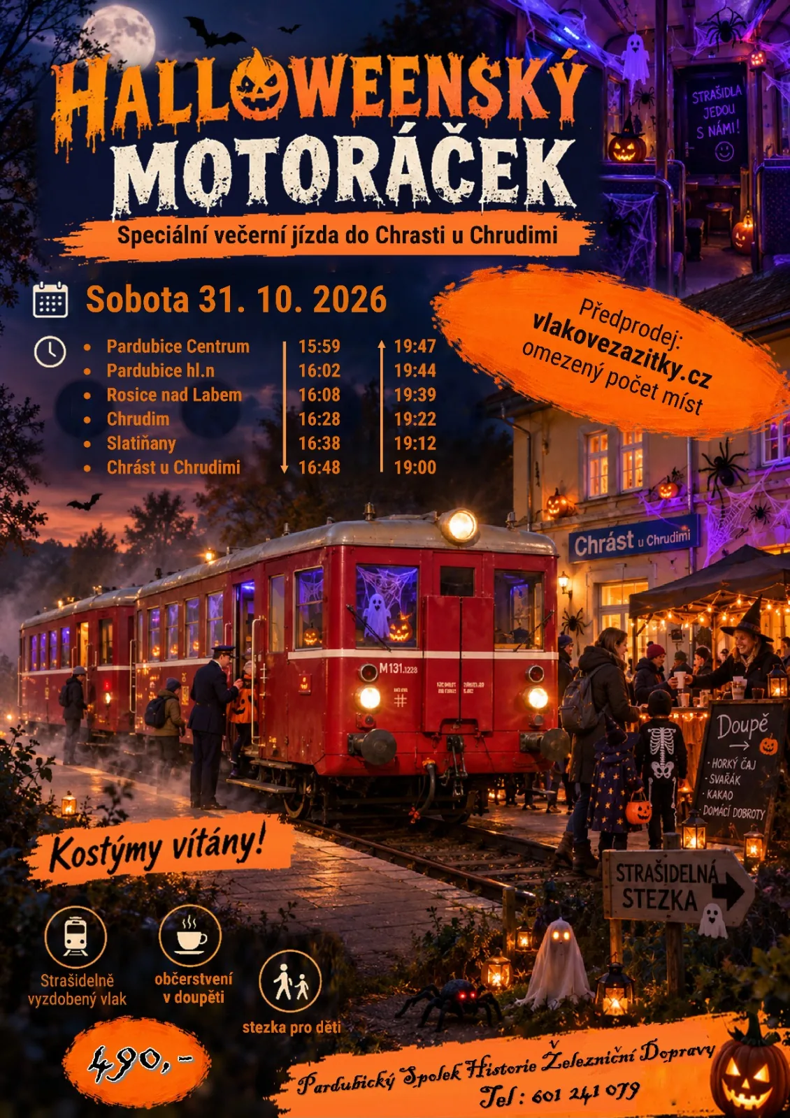 Plakát: Halloweenský motoráček – Tajemství dýňové lucerny
